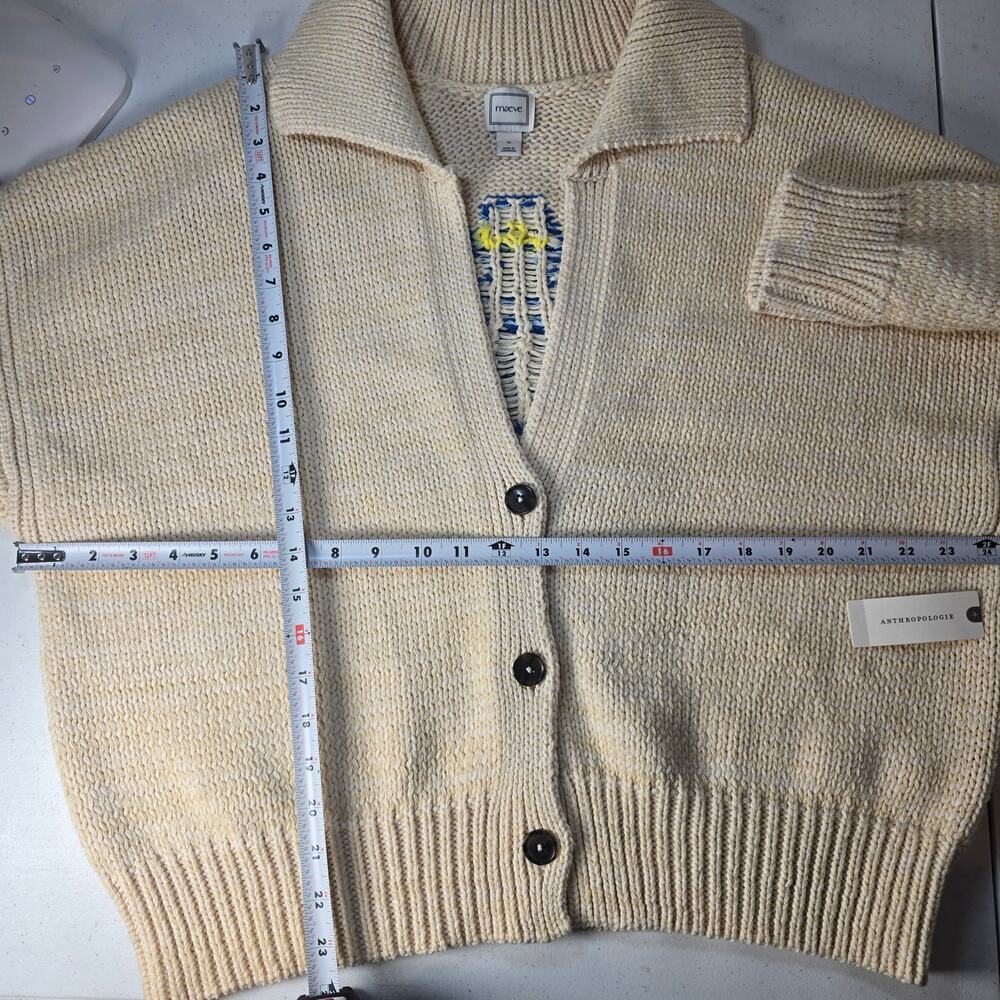 NWT Anthropologie Maeve Lighthouse Collared V-Neck Cardigan Sweater. Size XL. - Picture 5 of 10